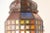 1980s Moroccan Hanging Glass Lantern Moorish Metal Light Fixture With Stained Glass For Sale - Image 5 of 12