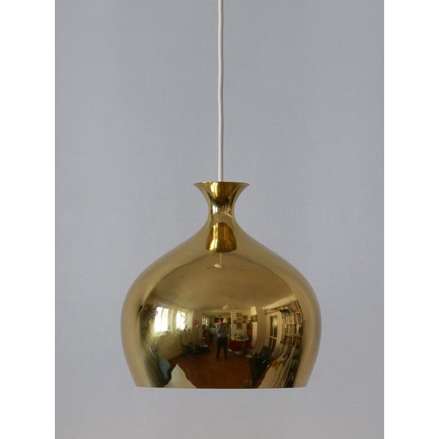 Mid-Century Modern Brass Pendant Lamp Löken by Helge Zimdal for Falkenbergs, Sweden, 1960s For Sale - Image 3 of 18