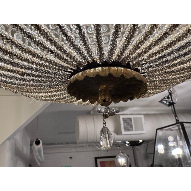 Vintage Omega Lighting & Design Crystal Orb Semi Flush Chandelier For Sale - Image 9 of 12