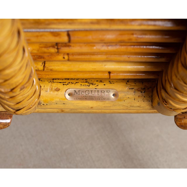 Set of Four McGuire Barrel Back Rattan Bamboo Dining Armchairs For Sale In Sacramento - Image 6 of 18