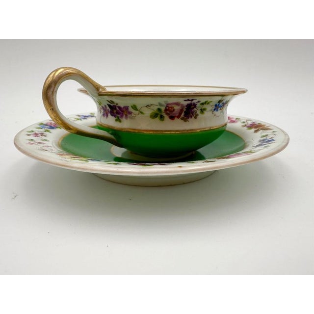 Russian Imperial Porcelain Cup and Saucer from Gardener Factory, Set of 2 For Sale - Image 5 of 11