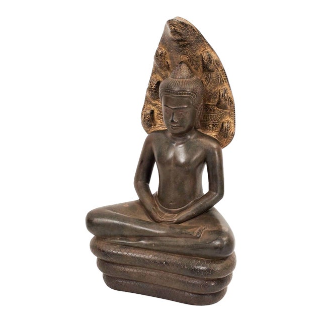 Naga Buddha Bronze, Thailand, 19th Century For Sale