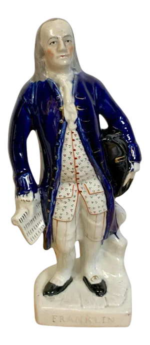 19th Century Staffordshire Portrait Figure of Standing Franklin