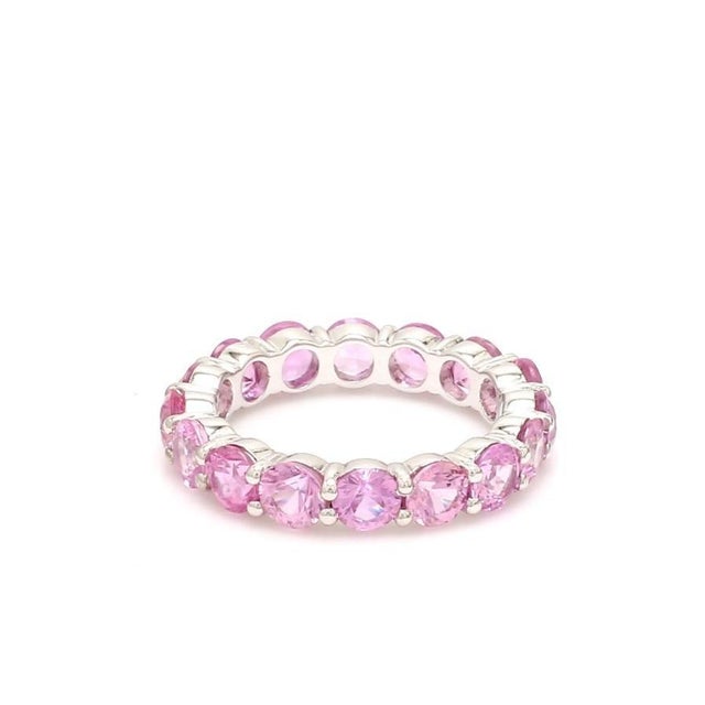 Natural 4.12 cts pink sapphire ring in 14k gold For Sale - Image 13 of 18