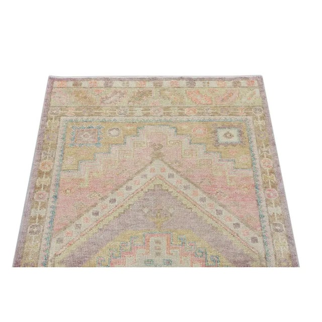 Turkish Oushak Rug Oriental Handwoven Rug 3' X 10'5" For Sale - Image 4 of 10