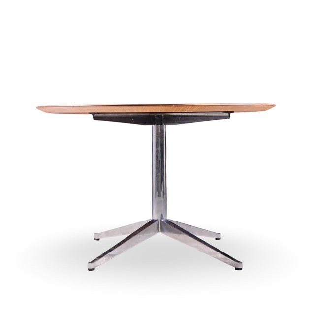 Knoll Florence Knoll Mid Century Walnut and Chrome Oval Dining Table For Sale - Image 4 of 7