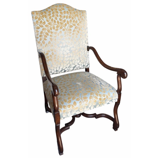 Michael Taylor Pair of Michael Taylor Scalamandre Cut Velvet Upholstered Armchairs For Sale - Image 4 of 7