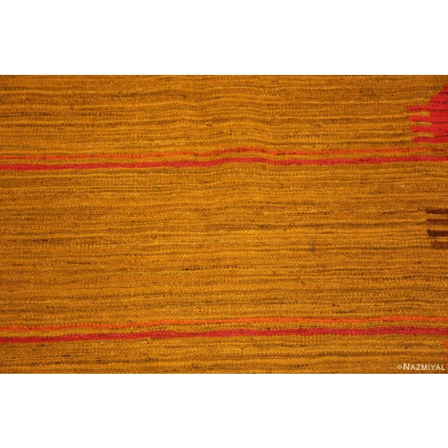 Nazmiyal Collection Vintage Flat Woven Scandinavian Chicken Motif Kilim Rug For Sale - Image 4 of 9