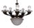 Antique French Brass and Glass 6-Light Chandelier, 1890s For Sale