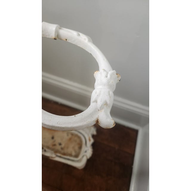 Antique Victorian Cast Iron Umbrella Stand in Original White Finish, Circa 1900 For Sale - Image 10 of 17