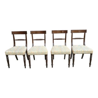 Set of Four Victorian Mahogany Upholstered Side Chairs For Sale