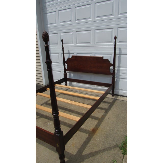 Wood 1980s Statton Queen Size Poster Bed Cherry Designer Old Towne For Sale - Image 7 of 8