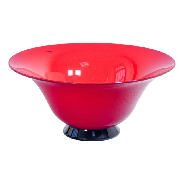 Vase in Red Opal Blown Glass from Venini For Sale