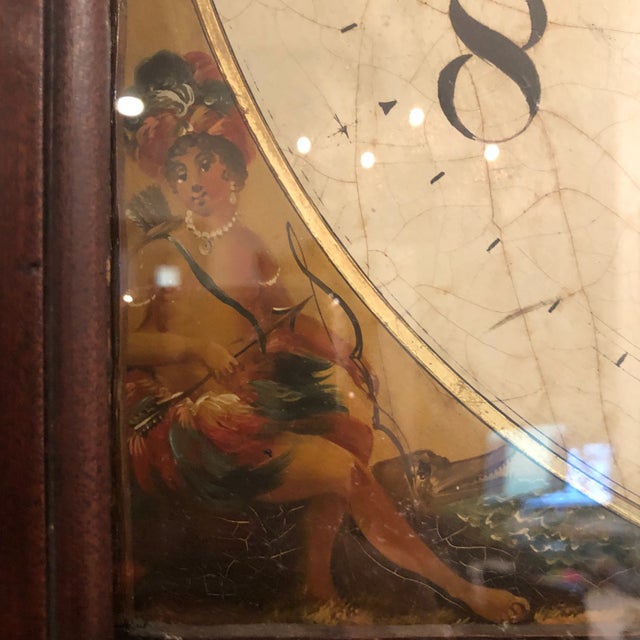 Wood Antique English Mahogany Tall Clock For Sale - Image 7 of 13