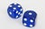 Plastic Vintage Royal Blue and White Resin Dice Sculpture Pair of 80's For Sale - Image 7 of 10
