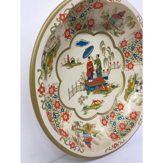 1971 Daher Painted Toleware Bowl For Sale - Image 4 of 11