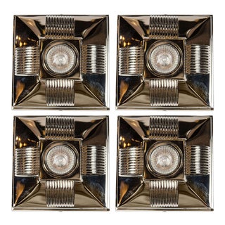 Art Deco Style Polished Nickel Spotlight with Streamline Design For Sale