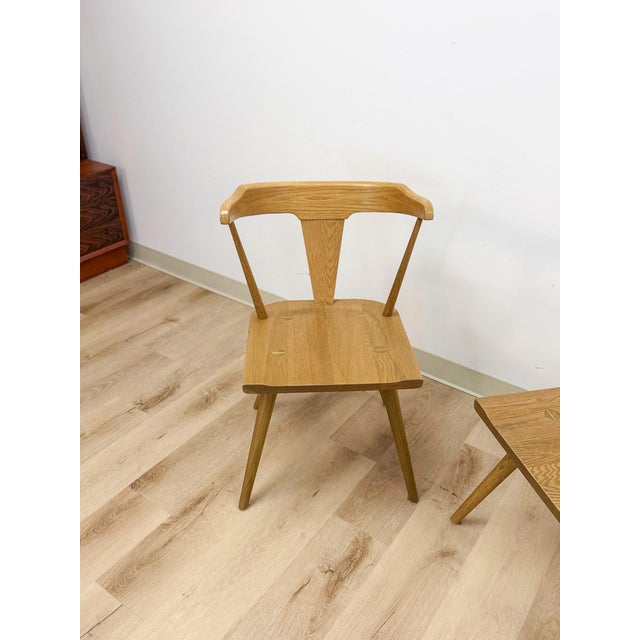 Wood Modern MCM Style Windsor Chair Pair Mortise Tenon Joinery Dining Accent For Sale - Image 7 of 13