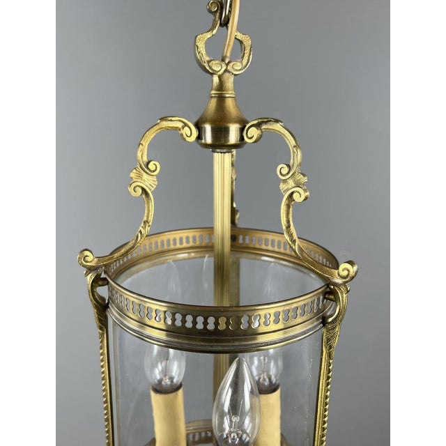 20th Century Louis XVI Lantern in Bronze and Glass For Sale - Image 4 of 11