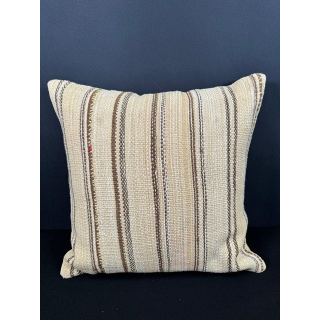 Turkish Hemp Pillow Cushion Natural Beige Brown Pillow Cushion Cover 20x20 For Sale - Image 4 of 4