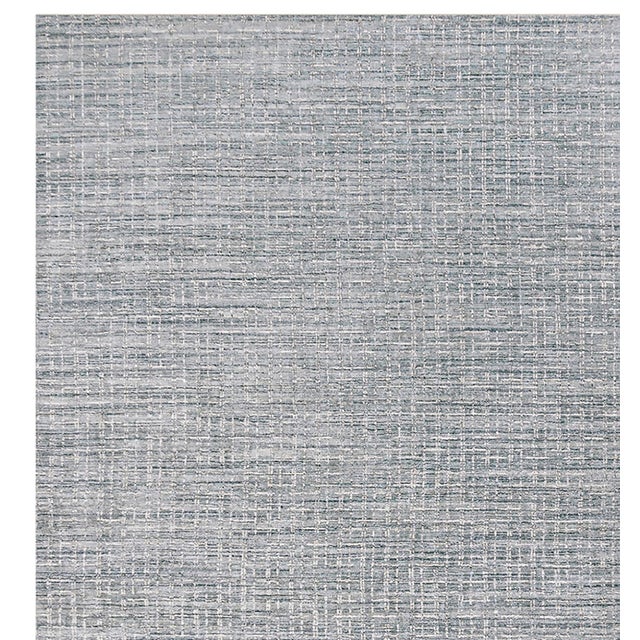 Simplicity Comfort Blue Beige Hand Loomed Rug 12ft 1in X 14ft 11in For Sale - Image 4 of 8