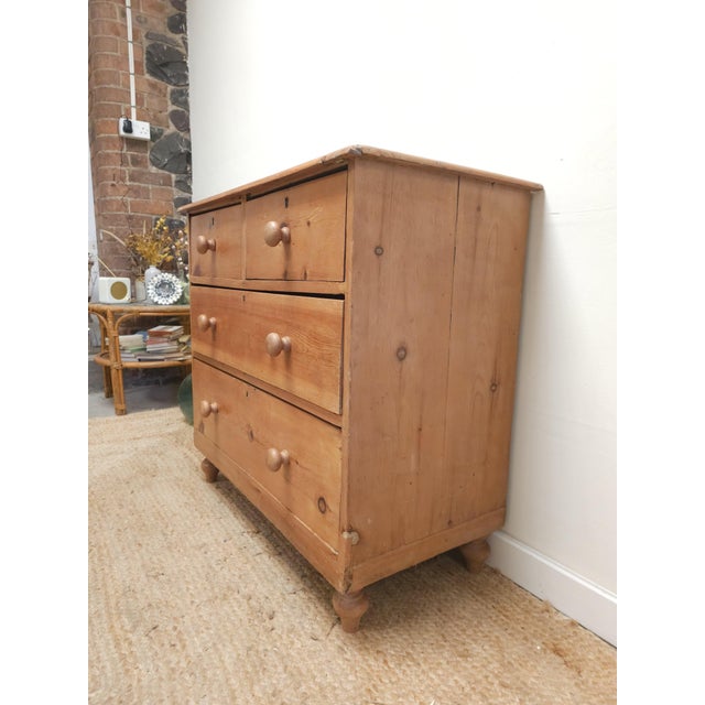 Beautiful old pine chest of drawers. Lots of storage offered in the 4 drawers. Very on trend, rustic look with gorgeous...