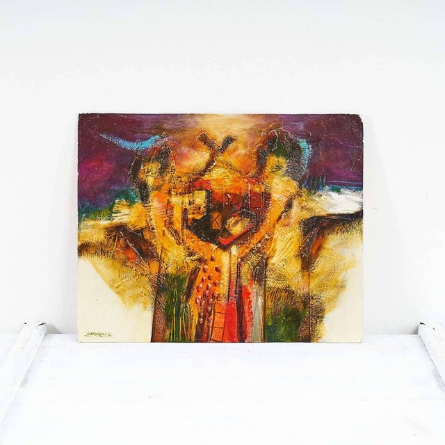 Giuliano Caporali, Abstract Composition, Oil on Panel For Sale - Image 5 of 5