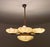 1930s 5-Arm Art Deco Chandelier Marbled Glass Shades Brass Accents, Antique European Lamp For Sale - Image 13 of 16