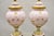 Wood Antique French Louis XV Pink Porcelain Gold Painted Bulbous Table Lamps - A Pair For Sale - Image 7 of 12