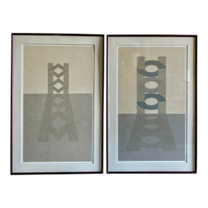 1970s Original Signed 41" Bong Tae Kim Ullin Prints, Signed Editions "Ullin I" and "Ullin II" - Set of 2