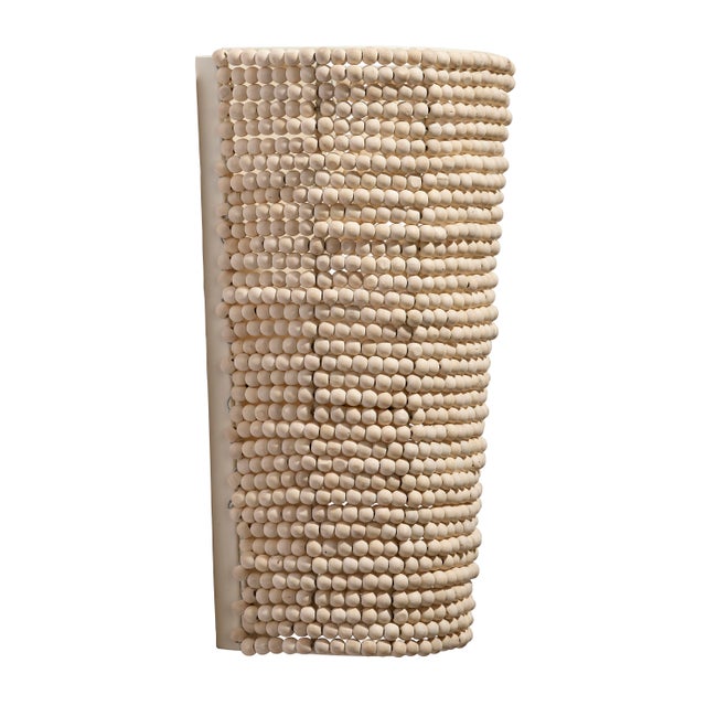 Wood Jamie Young Seawall 1-Light Beaded Cone Wall Sconce For Sale - Image 7 of 8