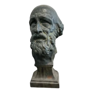Early 20th Century Italian Classical Glazed Terra Cotta Statue or Bust – Signed