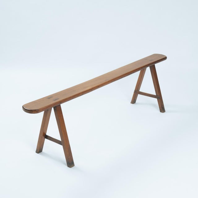 1930s Art Deco French Bench in Oak, 1930s For Sale - Image 5 of 17