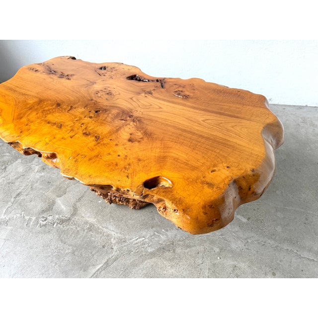 Freeform Coffee Table in Elm, 1970s For Sale - Image 16 of 18