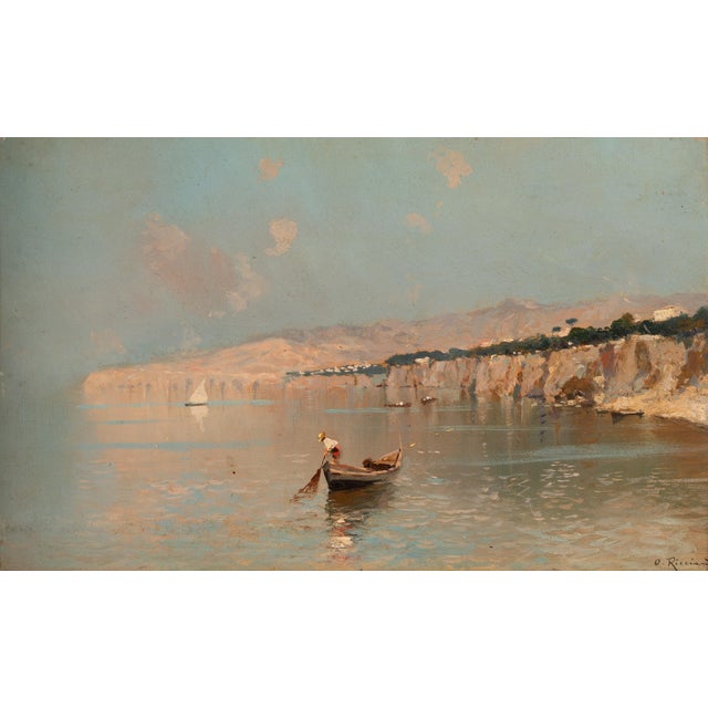 Oscar Ricciardi, View of Sorrento, 1890s, Oil on Panel For Sale - Image 15 of 15