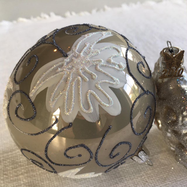 Neiman Marcus Holiday Glass Ornaments Set of 3 Chairish