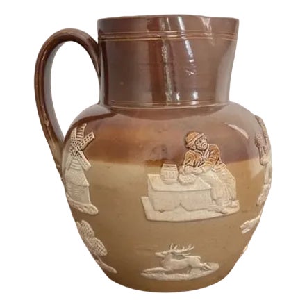 Antique Victorian Harvest Jug from Doulton Lambeth, 1880s For Sale