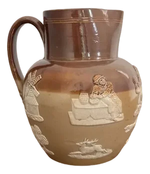 Antique Victorian Harvest Jug from Doulton Lambeth, 1880s