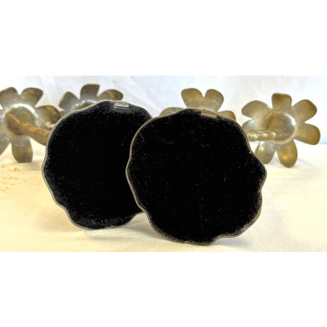 Vintage Godinger Double Crossed Palm Tree Candlesticks- A Pair For Sale - Image 10 of 15