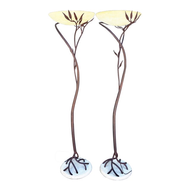 Pair of "Olivia" Floor Lamps Attributed to Jean Claude Mahey For Sale