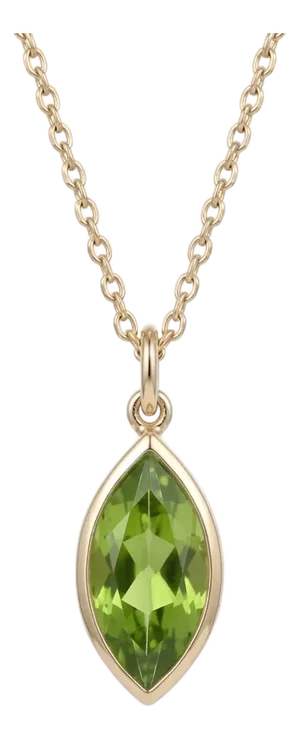 Minimalist Peridot Necklace – August Birthstone Pendant for Women