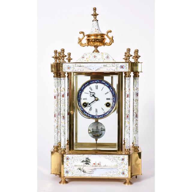 Mid-20th Century Brass Frame Mantel Clock For Sale - Image 12 of 12