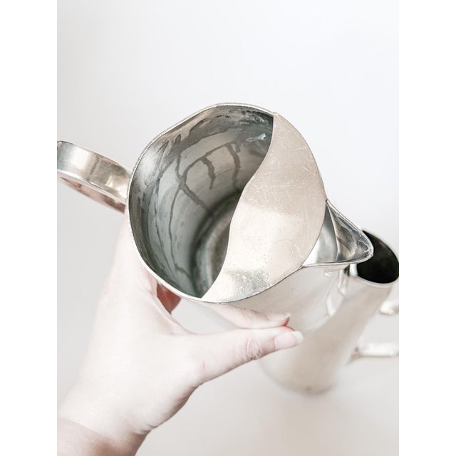 Vintage Hotel Silver Serving Pitchers by d.w. Haber & Sons, New York, a Pair For Sale - Image 4 of 8