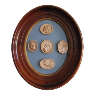 Mahogany Framed Intaglios in Antique Frame For Sale