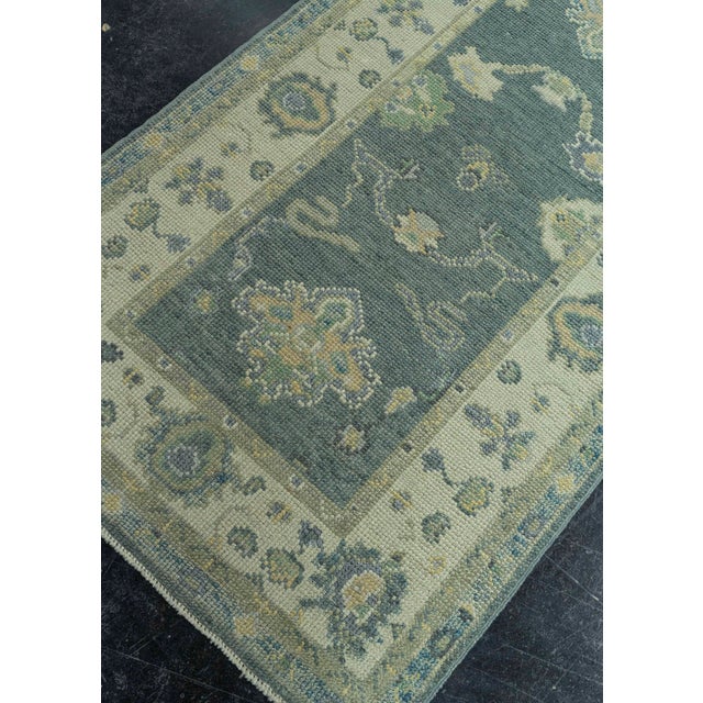 Navy Blue Turkish Oushak Rug 2'9" x 7'6" #19136 For Sale - Image 8 of 8