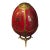 Late 20th Century Franklin Mint House of Faberge Imperial Porcelain Red Gilded Jeweled Egg For Sale