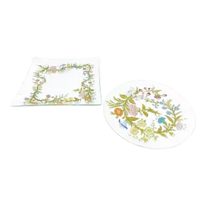Mid-Century Modern Dorothy Thorpe California Wildflower Glassware Serving Set - 2 Pieces