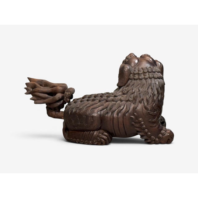 Chinese Export, Opposing Foo Dogs, Solid Teakwood, Glass, China, 19th C. For Sale - Image 11 of 18