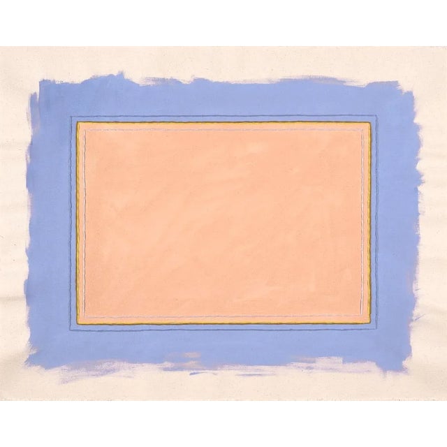 Minimalist Abstract Fine Art Print, Blush Pink & Cornflower Blue, 24 X 30 Unframed Print For Sale