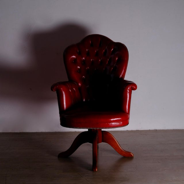 Vintage Chesterfield-Style Swivel Office Chair, 1960s For Sale - Image 11 of 18